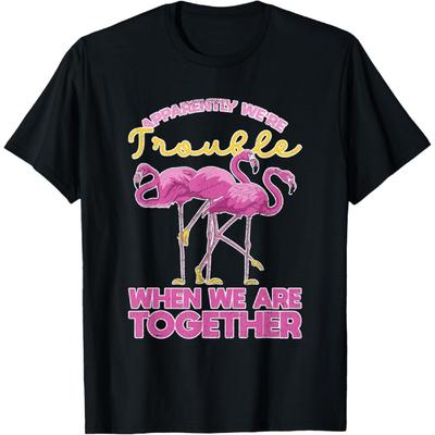 Apparently Were Trouble When We Are Together Funny Flamingo T-Shirt