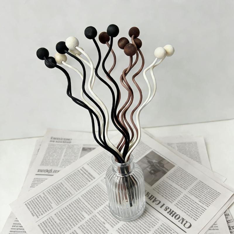 Wooden Bead Wave Shaped Rattan Reed Diffuser Sticks Replacement Refill For Home Fragrance Aromatherapy Office Home Decor