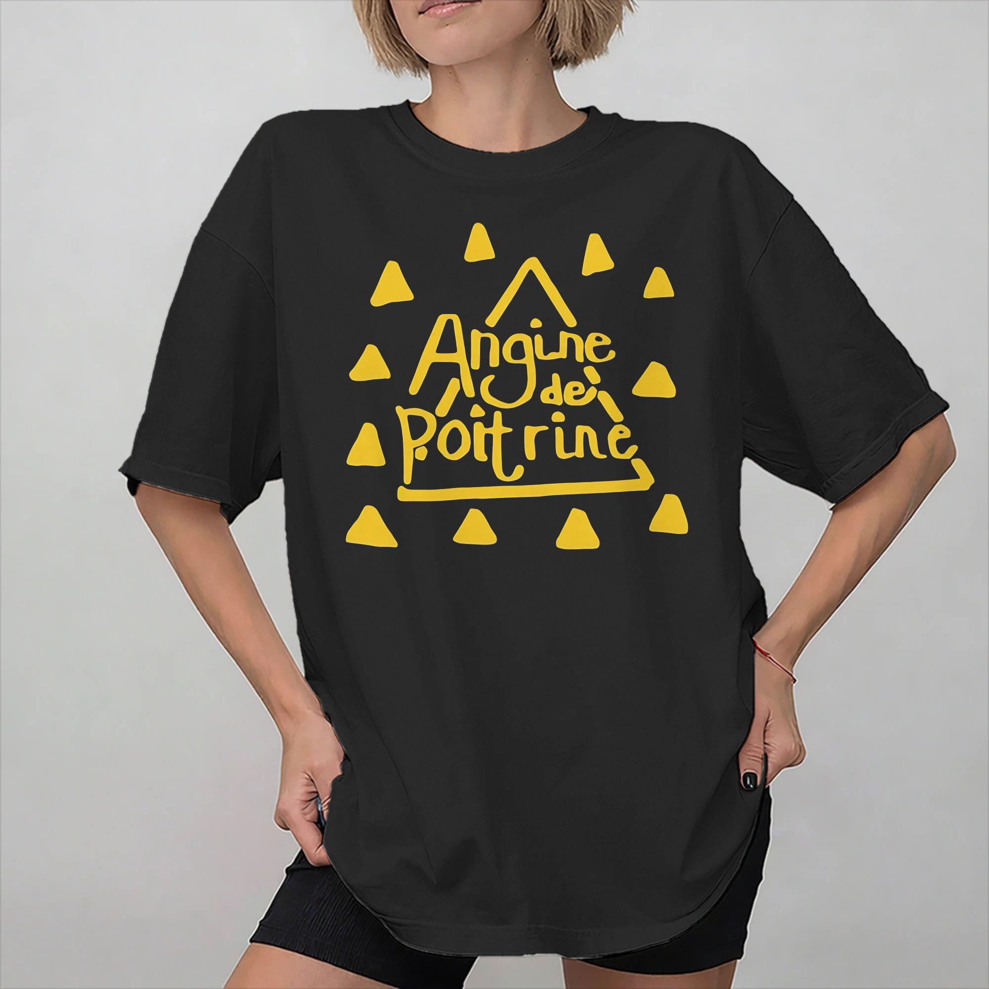 Angine de Poitrine Band Graphic Printed T Shirt Unisex Women Cotton Tee Shirt Clothing S