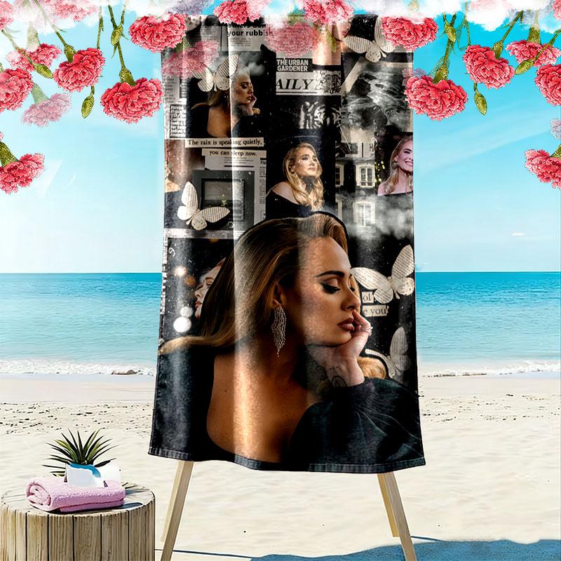 Adele POSTER Print Beach Towel, Large Soft Quick Dry Towel for Beach Camping Swimming