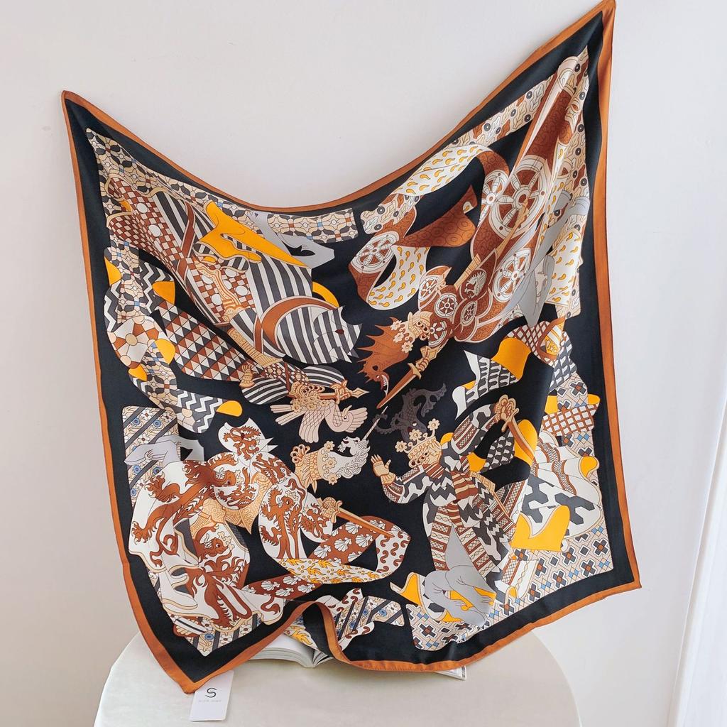 Summer New Elegant Twill Silk Large Square Scarf for Women, French Silk Scarf for Women, Fresh and Versatile Mulberry Silk Shawl