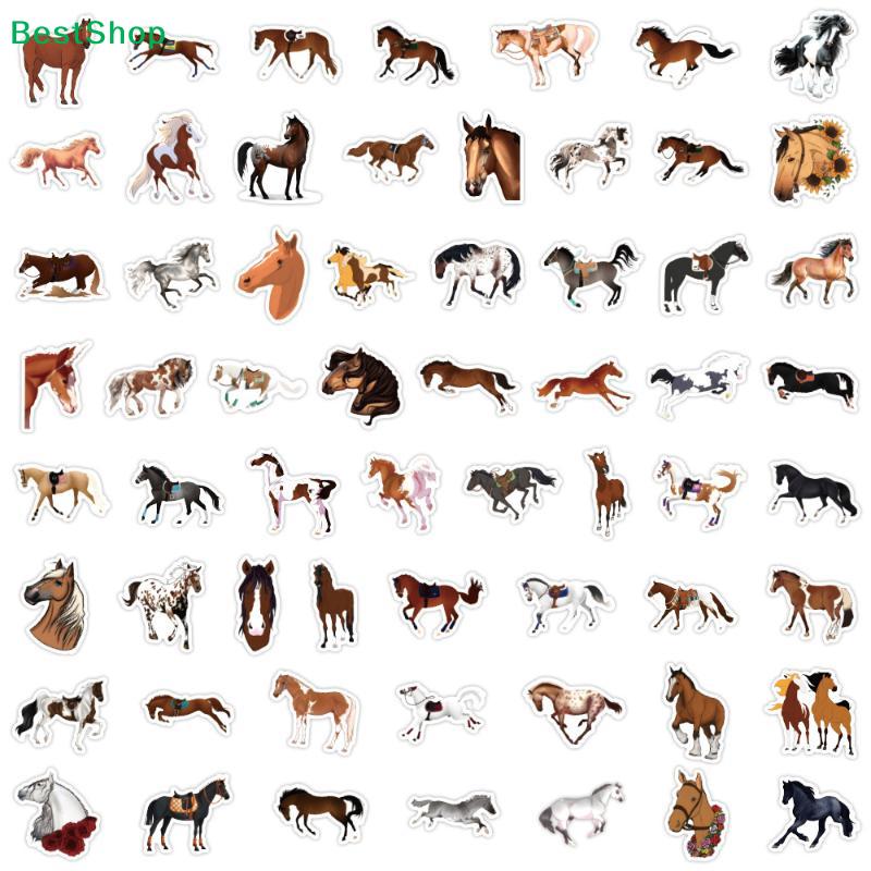 60 Pcs Horse Stickers Pack – Waterproof Vinyl Decals for Laptop, Water Bottle & Scrapbooking