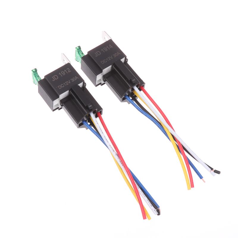 4/5Pin Waterproof 12V 30A Fuse Relay Switch With 14Awg 16 Awg Wire, 12V 4/5 Pin Spst Fuse Relay For Car Truck