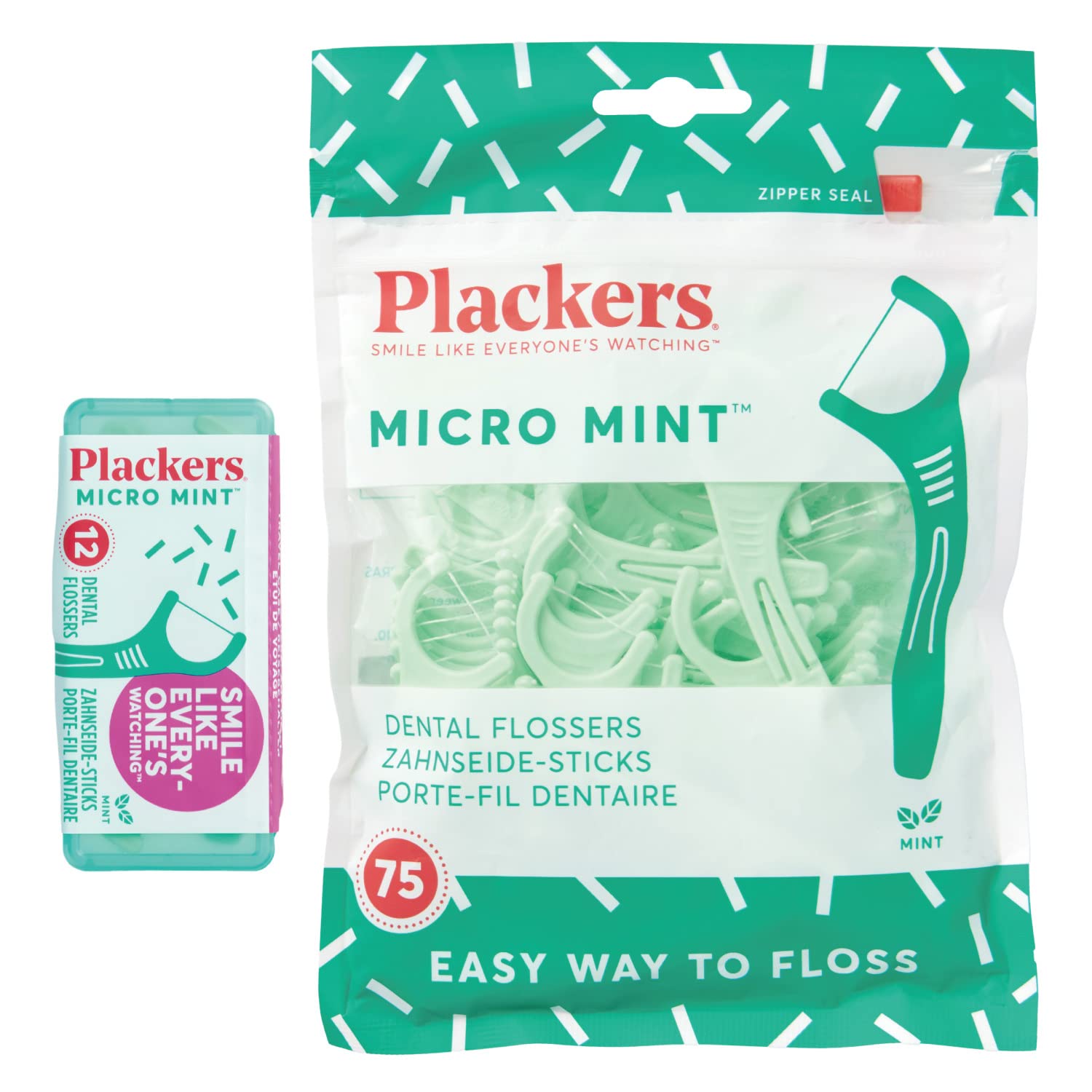 

Plackers Dental Floss Travel Set Case Micro Clean 75 Micro Clean Mint Interdental Brush Plaque Removal [Travel (12 Mints) + Flavor]