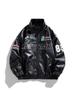 Men's Autumn Stand Collar PU Leather Jacket - Korean Style Embroidered Casual Trend