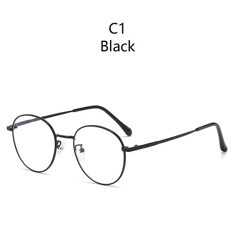 Ultralight Metal Frame Retro Round Frame Advanced Anti-Blue Light Glasses Flat Lens For Ladies Anti-Blue Light lens