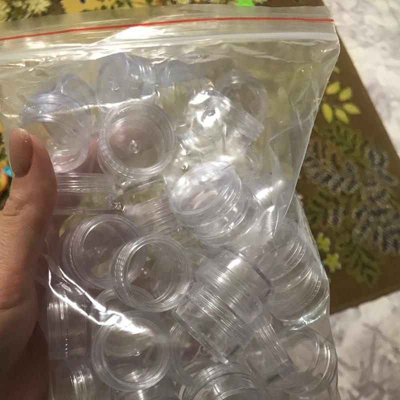 

50 шт. прозрачная банка для крема мини-косметические флаконы контейнеры прозрачный горшок для ногтей