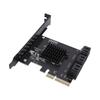 PCI E 4X To 6 Port Serial ATA 3.0 Controller Card HDD SSD Adapter Card 6Gbps Expansion Card