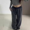 Herbst/Winter Gemütlicher Mädchen-Stil Dicke Warme Gestreifte Wollstrick Casual Hose Damen Trend