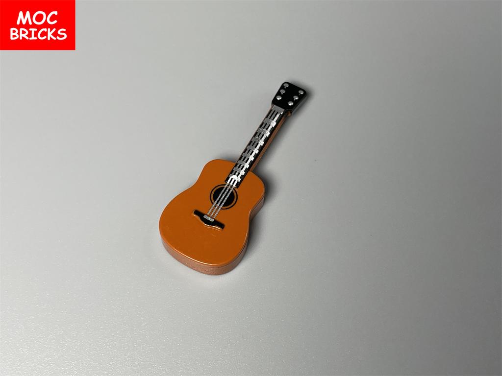10pcs/lot MOC Bricks Utensil Saxophone Bass Guitar suona Instrument 13808 Music Building Blocks DIY Dolls Toys Kids Gifts