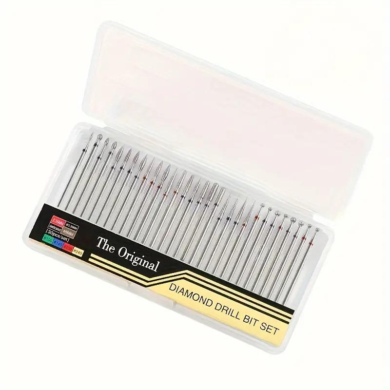 

30 шт./набор сверл для ногтей электрические вращающиеся алмазные пилочки для ногтей для маникюра педикюра чистящие сверла для ногтей и кутикулы инструменты