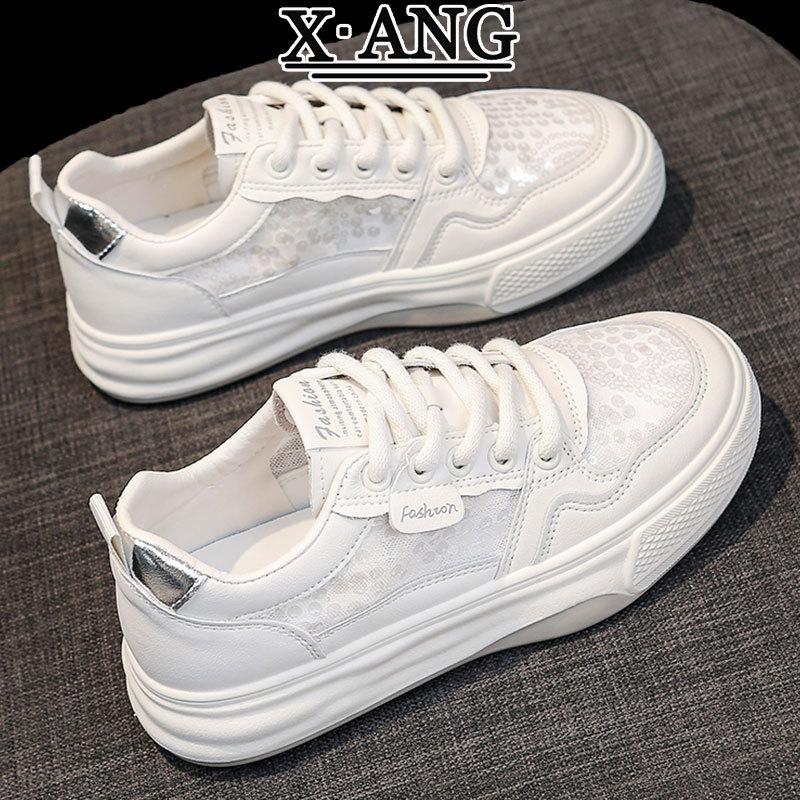 Summer Mesh Breathable Leather Soft Sole White Shoes Women's Shoes New Versatile Casual Sports Shoes Board Shoes