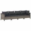 VidaXL Garden Lounge Set 4 Pcs with Cushions Grey Wicker, Garden Lounge, Outdoor Lounge Set, Set of 362686