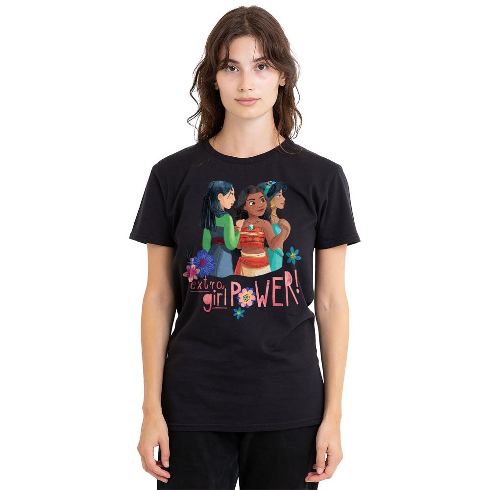 Disney Princess Unisex Adult Extra Girl Power! Mulan Moana Jasmine T-Shirt