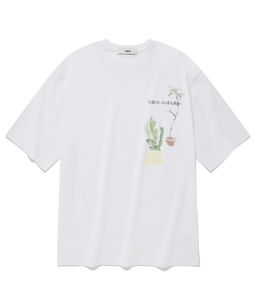 FALLETT [Fallett X Teal Table] Growing Plant Short Sleeve T-Shirt White