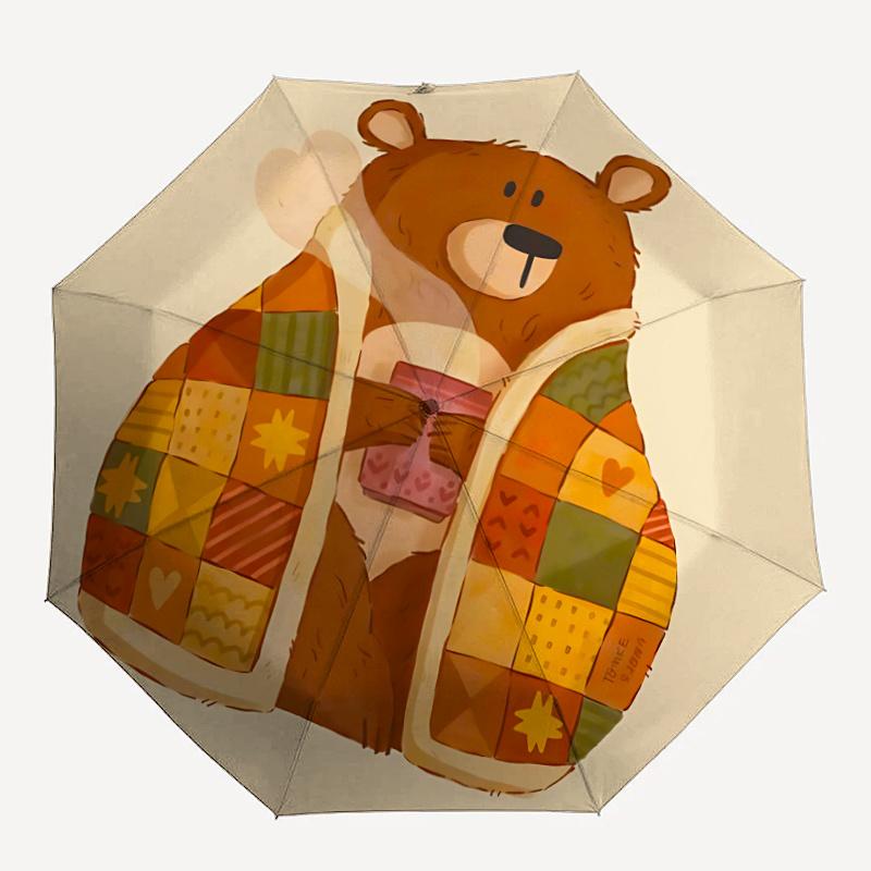 

1pc Bear Cozy Umbrella That Opens Closes Automatically Perfect Gift with a Convenient Folding Mechanism 80
