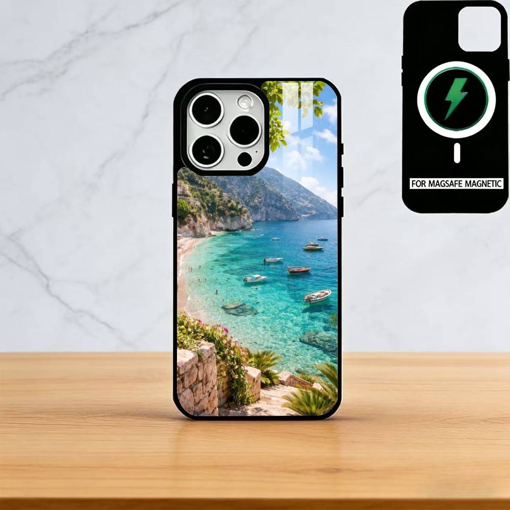 European Amalfi Coast Lemon Phone Case For iPhone17,16,15,14,13,12,11 Plus,Pro Magnetic For Magsafe Wireless Charging