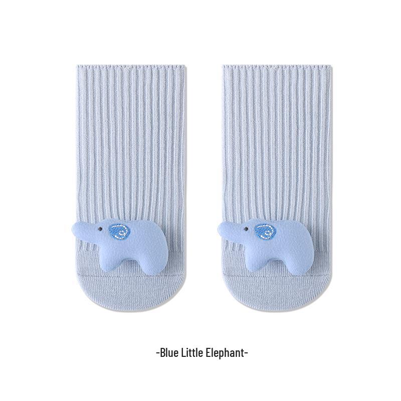 Autumn Cartoon Doll Non-Slip Baby Socks - Mid-Calf for Indoor Walking