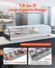Sushi Display Case Refrigerator, 52L Commercial Sushi Case, 5-Pan Countertop Showcase with Curved Glass, LED Lighting, and Digital Temperature