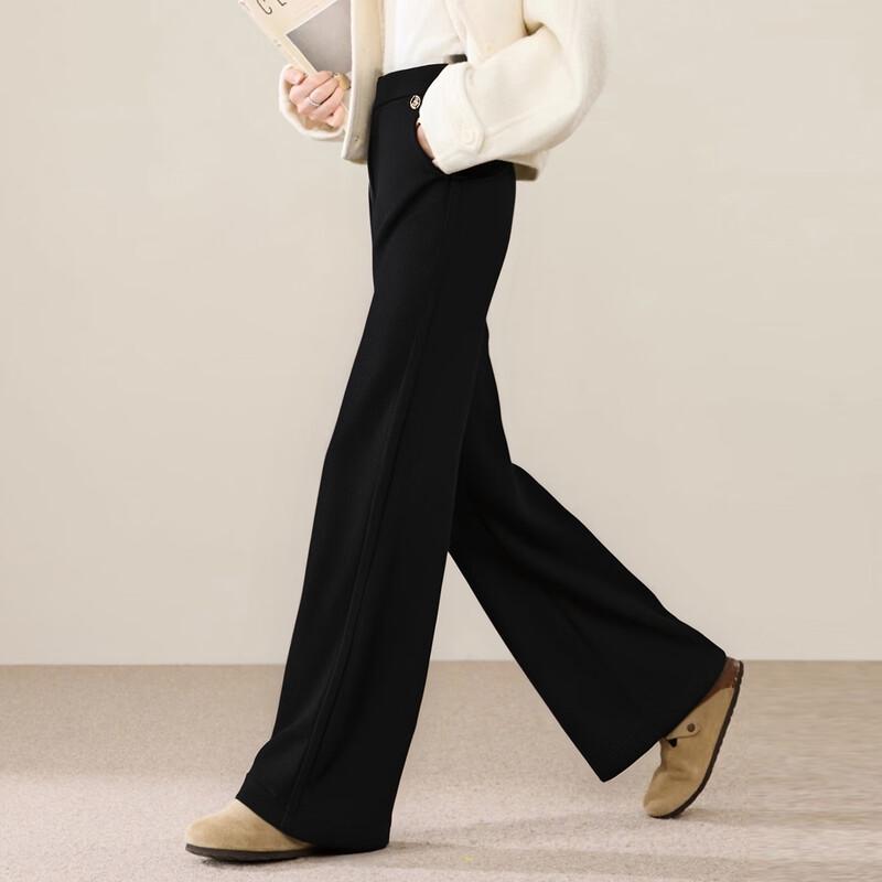 Tatu Women's High-Waist Wide-Leg Stretch Casual Pants