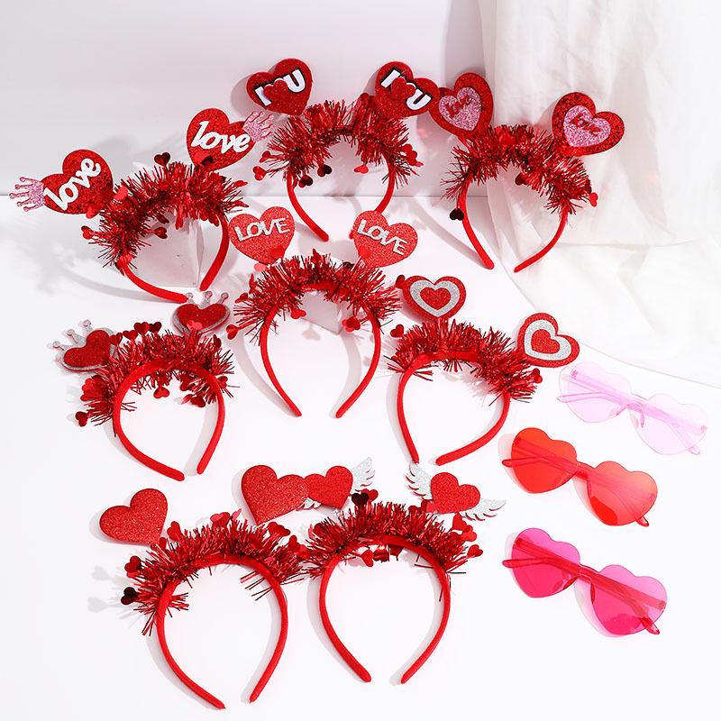 Valentine's Day Red Heart Headband Hair Clip - Wedding & Party Photo Prop