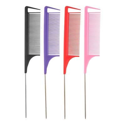 3 Peignes à queue en acier professionnel, Outil de sectionnement de cheveux de précision pour coiffeur, Outil de mise en plis et de mèches pour salon et usage domestique