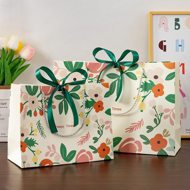 Small Fresh, Gift Bag, Handbag, Light Green, Packaging Bag, Cosmetics Bag, Gift, Ribbon
