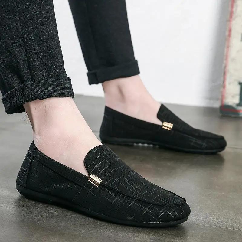 Fashion Men's casual lazy Shoes Low cut Breathable Flats Trendy versatile round toe shoe Lightweight non slip Male shoes Homme Zapatos