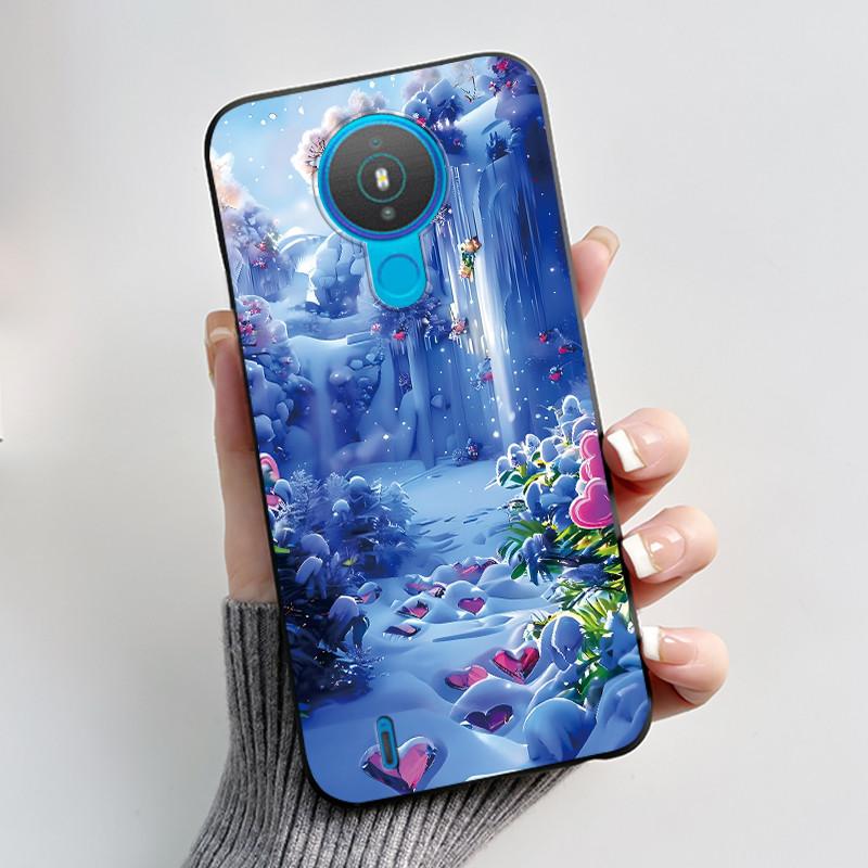 Cute Case For Nokia 1.4 / Nokia 1 / Nokia 1 Plus Capa Printing Shell Protective Cover Soft Silicone Cartoon Black Casing Fundas