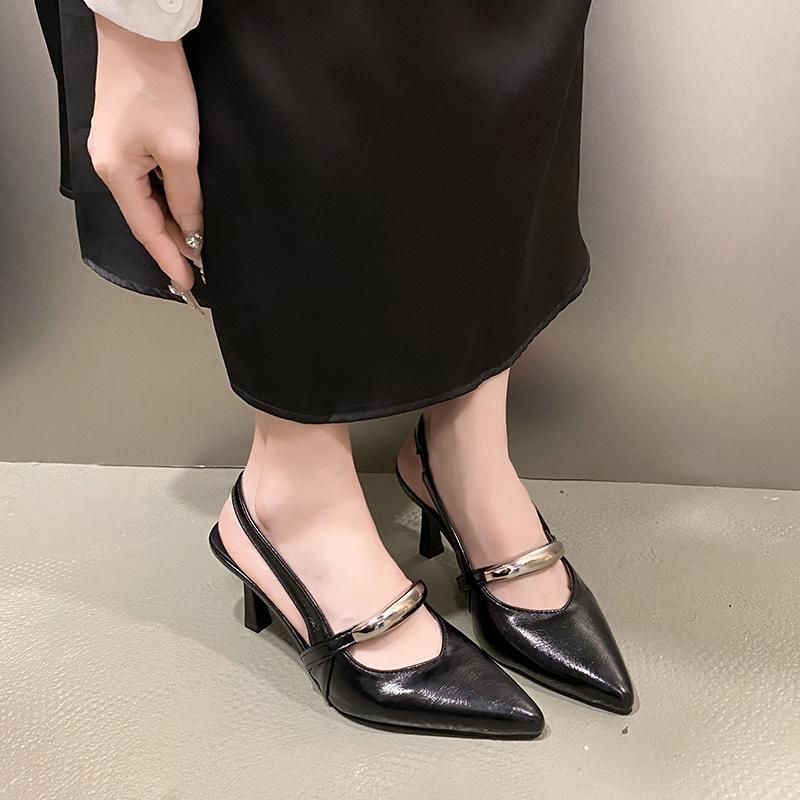 High Heels Women Sandals Sexy Pointed Toe Shoes Trend 2025 New Summer Slippers Dress Party Brand Slingback Woman Pumps Zapatos