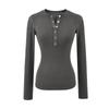 Women's Korean Style Henry Collar Long Sleeve Base Layer T-shirt for Autumn/Winter – Stylish, Stretchy, Basic Top