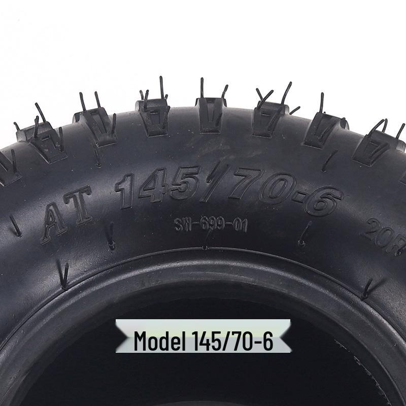 145/70-6 Inch Rubber Vacuum Tire for ATV, Lawn Mower, Beach, and Sightseeing Cars