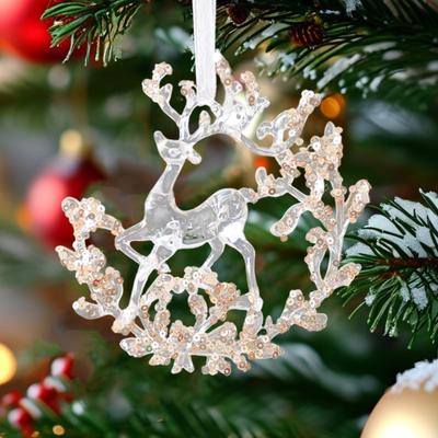 Yousheng Christmas Ornament Glitter Sequin Transparent Snowflake Ballet Dancer Hanging Ornament Holiday Decor