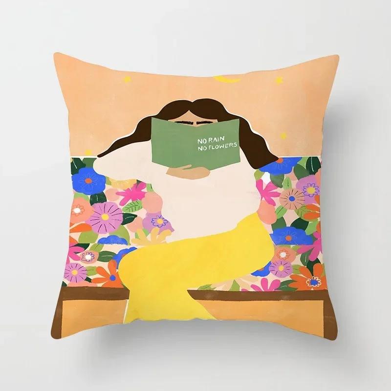 Office Sofa Cushion Cover Matisse Style Camera Record Player Printed Pillow Cover Luxury Home Decor Cushion Cover
