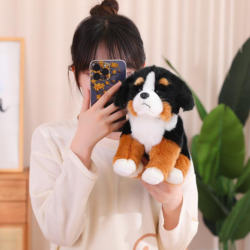 Jouets Peluches Chiot Simulation Haute Qualité Mignon Animaux en Peluche Doberman Bouvier Bernois Réalistes Poupée Animal de Compagnie Cadeau Enfant