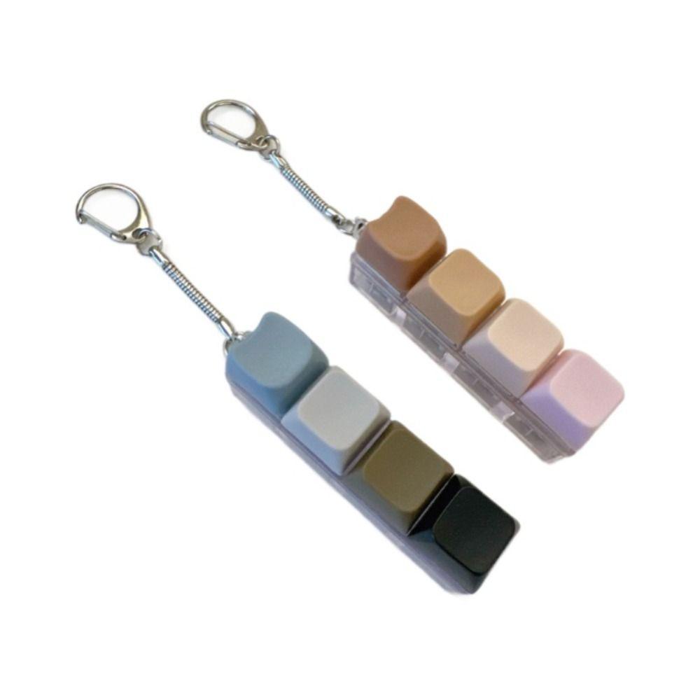 Keys Button Fidget Keychain DIY Keyboard Finger Keyboard Cap Relaxing Pinch Toy  Adult