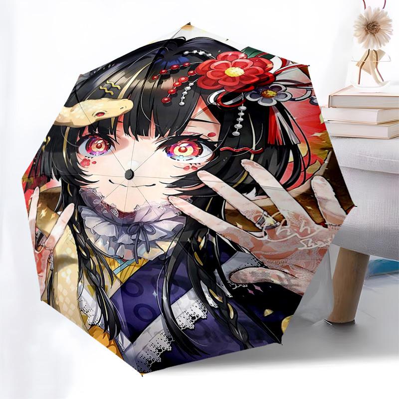 1pc Anime Character Outdoor Umbrella - Automatic Opening/Closing, Portable 3-Fold Design, 8-Bone Iron Frame, Perfect Gift for Fans, Travelers, Da