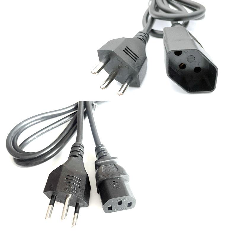 Swiss 3-Core Power Cord with C13 Connector, SEV Certified Extension Cord