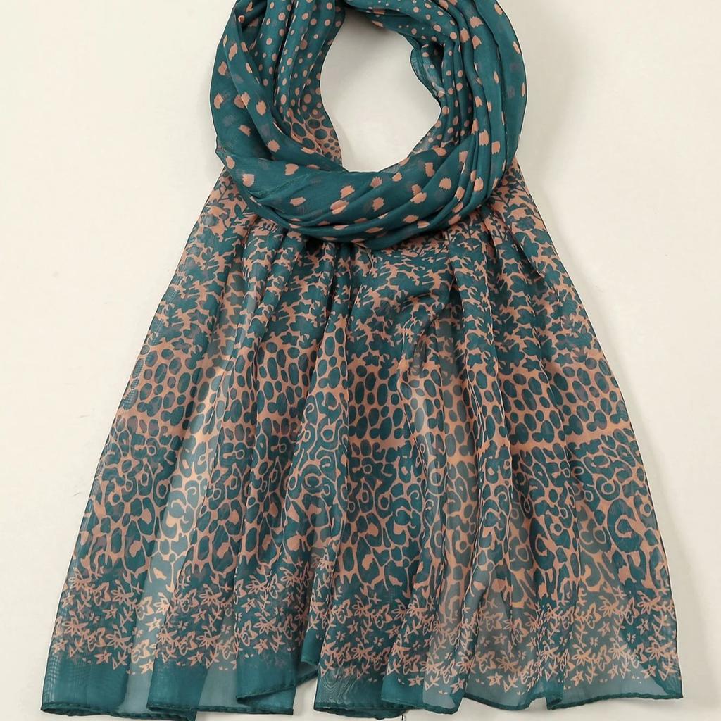 Spring Printed Chiffon Scarf Floral Printed Beach Shawl Lightweight Neck Scarf Summer Neck Sun Protection Scarf Shawl 150*50cm