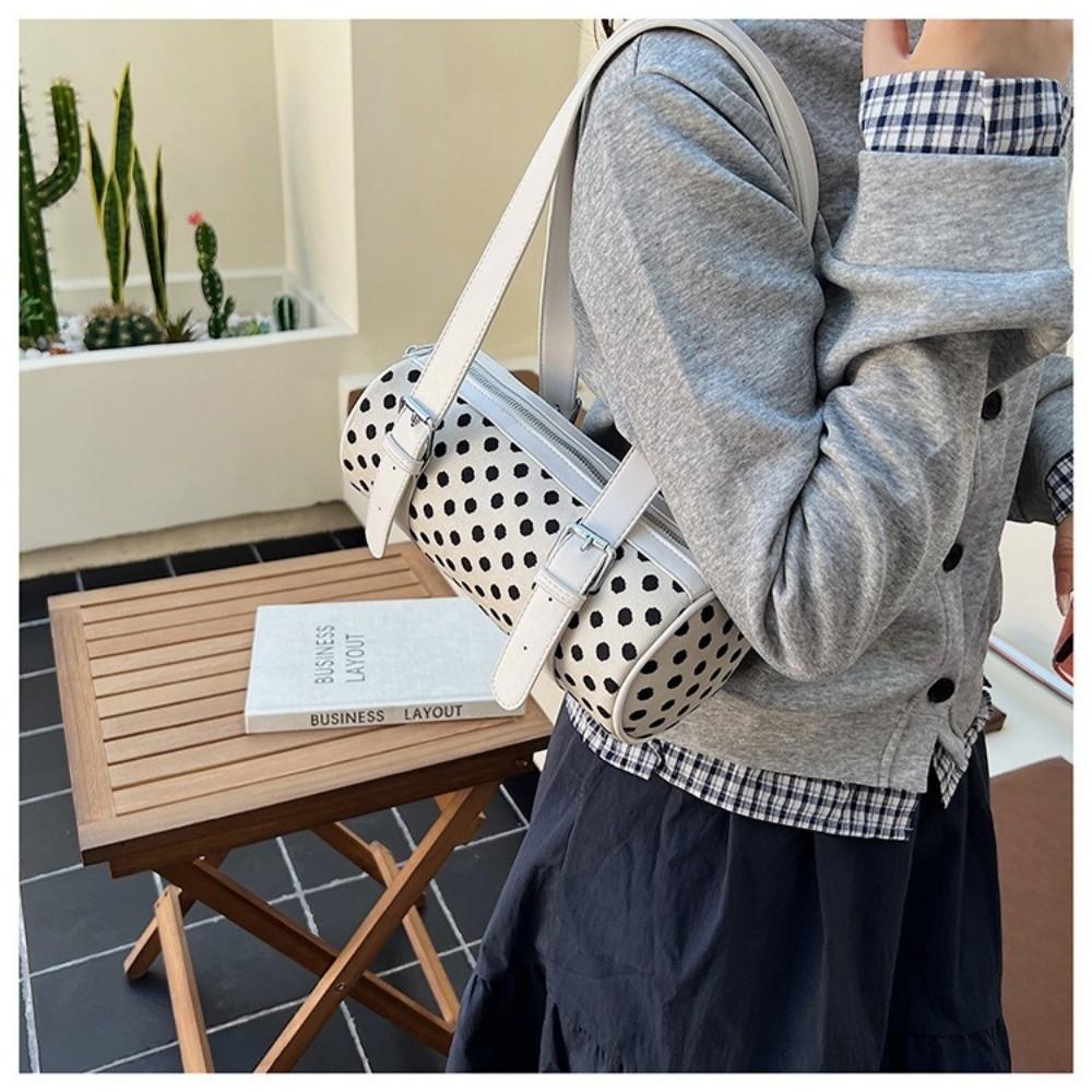 Luxury Elegant Polka Dot Handbag PU Zipper Closure Shoulder Bags Polka Dot Pattern Underarm Bag for Women