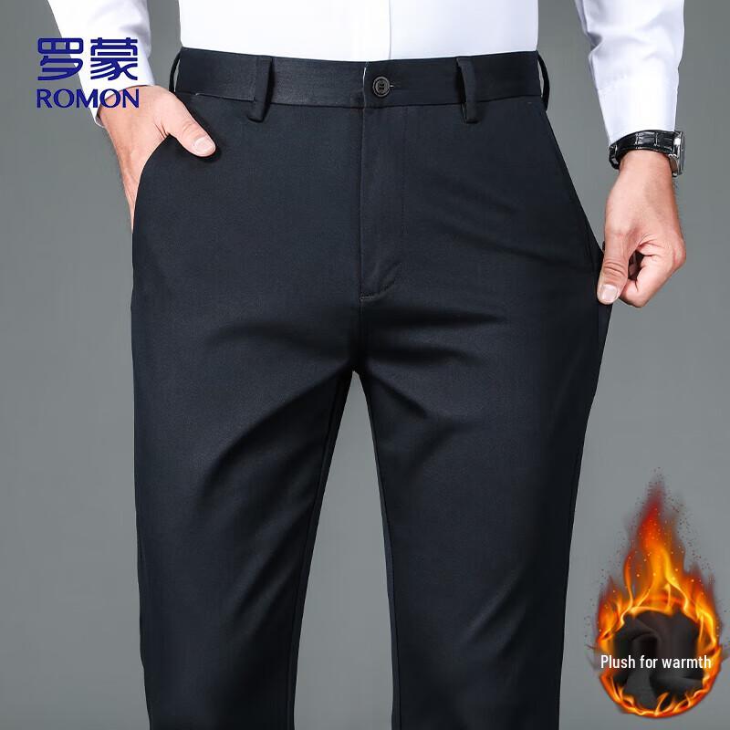ROMON Men's Straight-Leg Casual Business Pants