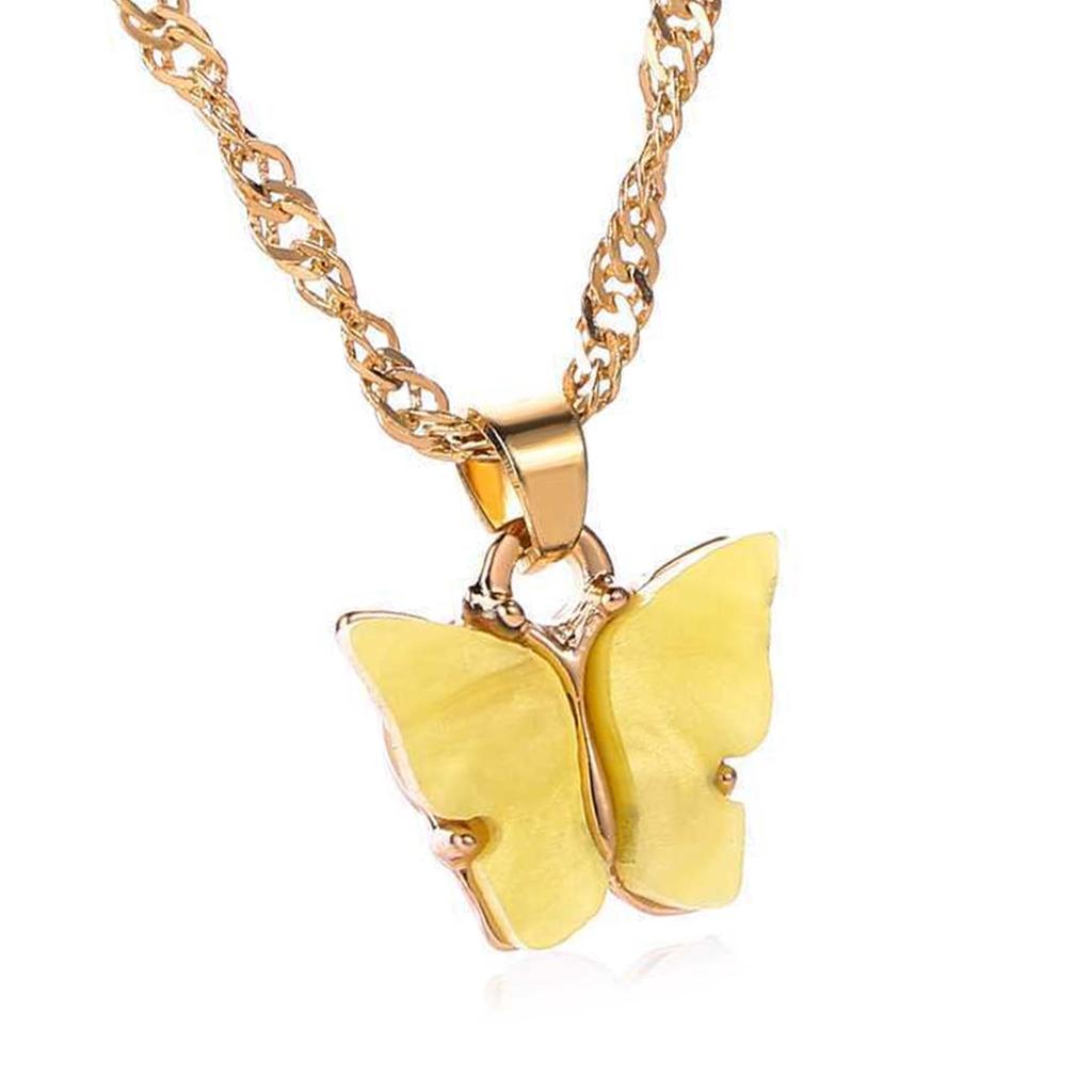 Elegant Butterfly Acrylic Pendant Necklace Sweet Stylish Jewelry Accessory for Women Trendy Gifts Ideas Casual Wear