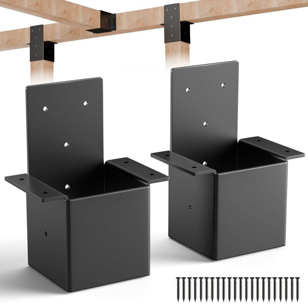 Metal Pergola Bracket Black Pergola Accessories Durable Deck Railing Connector  Garden