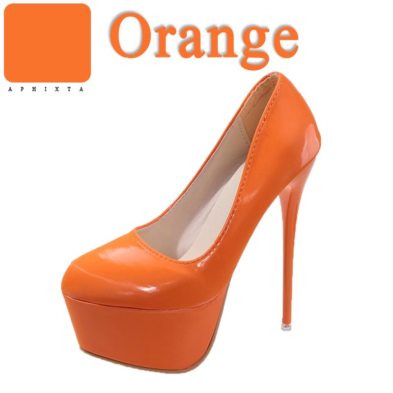 Aphixta Hot Sale 16.5cm Thin Heels Platform Pumps Women Party Dance Pumps 5.5cm Platform Super High Heels Pumps