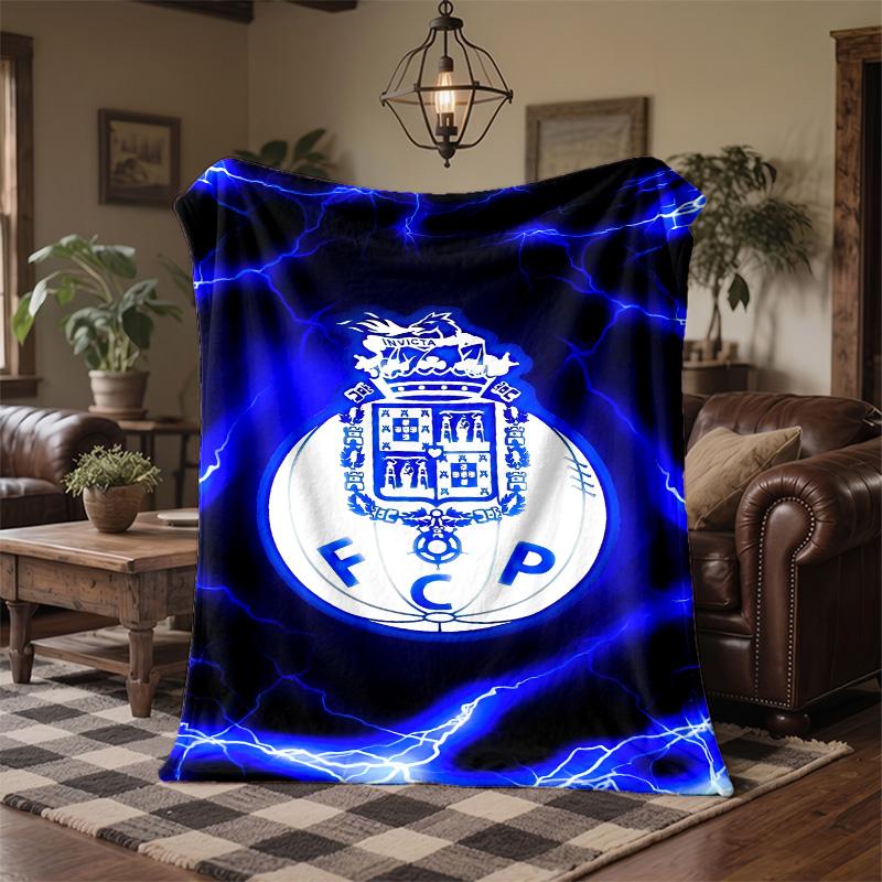 FC Porto Print Flannel Blanket Soft Warm Sofa Bed Throw Blanket For Home Office Bedroom