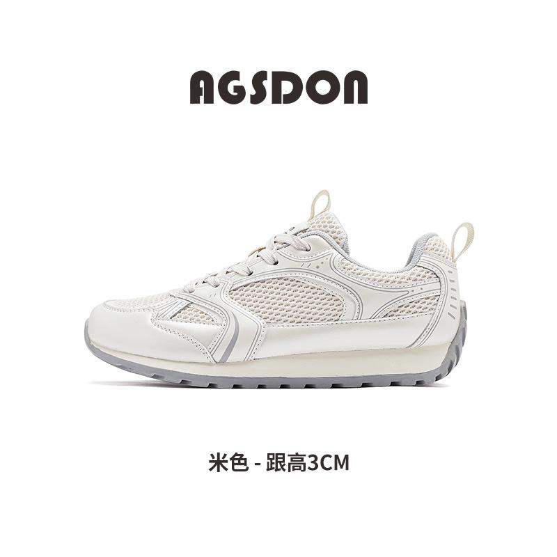 Augustine silver German training shoes women's 2025 new summer mesh sports casual shoes platform running board shoes