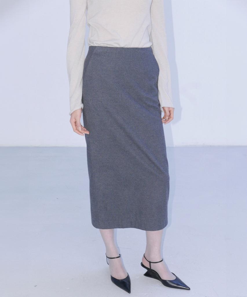 Enor Flannel Stripe Strap Skirt - Gray