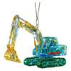 Faux Crystal Construction Truck Ornament Christmas Tree Colorful 2D Flat Acrylic Construction Vehicle Hanging Decoration Pendant