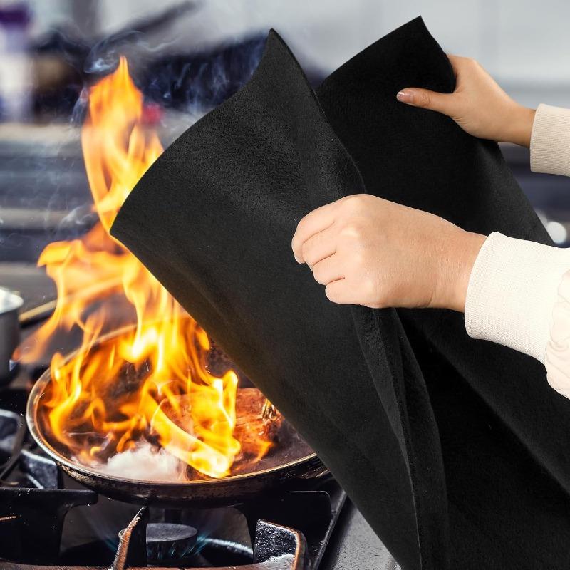 2mm/5mm Heat Insulation Flame Retardant Felt Non-woven Welding Blanket Fireproof Carbon Fiber Wire Fireproof Cotton nero