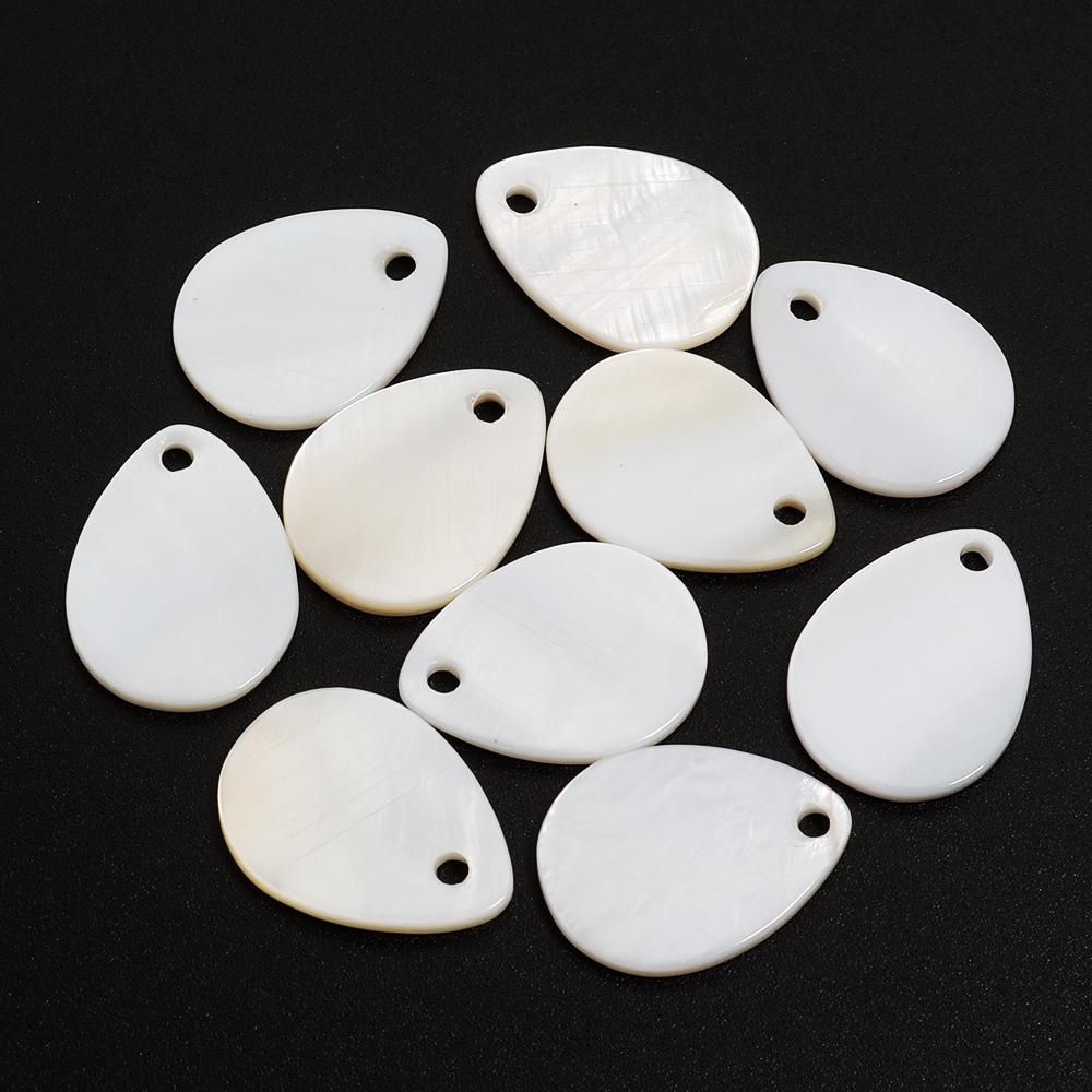 5-30pcs/lot White Shell Charms Water Droplet Shape Natural Shell Pendants For Jewelry Making DIY Necklace Earrings Accessories